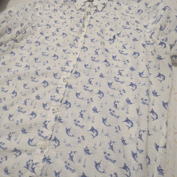 Polo by Ralph Lauren Seersucker Marlin Button Down Shirt - Picture 2 of 5